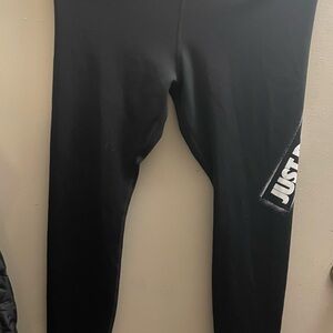Nike Black Leggings with Just Do It Graphic
